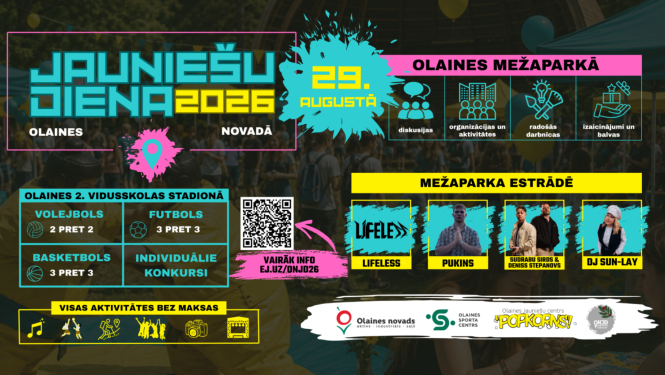 Olaines novada Jauniešu dienas 2026 vizuālais materiāls