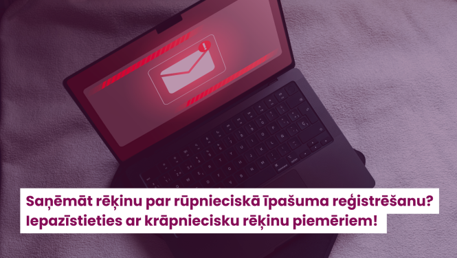 Ilustratīvs dators ar sarkanu izceltu vēstules ikonu