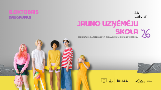 "Jauno uzņēmēju skola 2026" vizuālis 