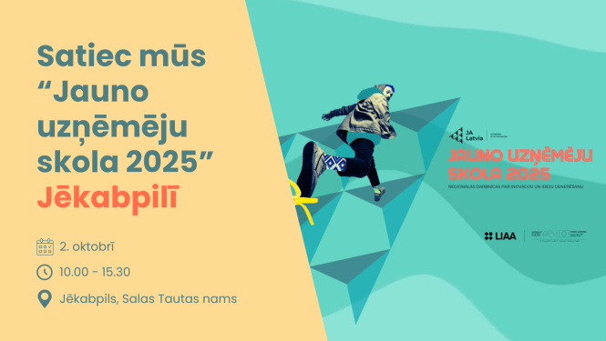 Baneris ar informāciju par JAL darbnīcu Jēkabpilī
