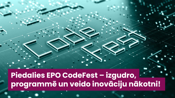 Zaļš fons un uzraksts Code Fest