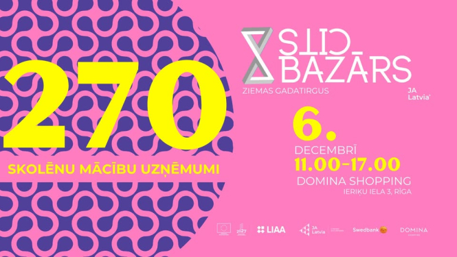 Rozā fons un informācija par CITS BAZĀRS ziemā