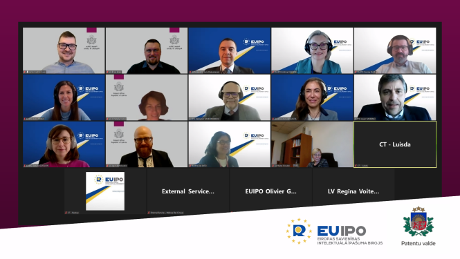 Foto no tiešsaistes vizītes plaformā Zoom. Attēlā redzami logi ar visiem sanāksmes dalībniekiem.