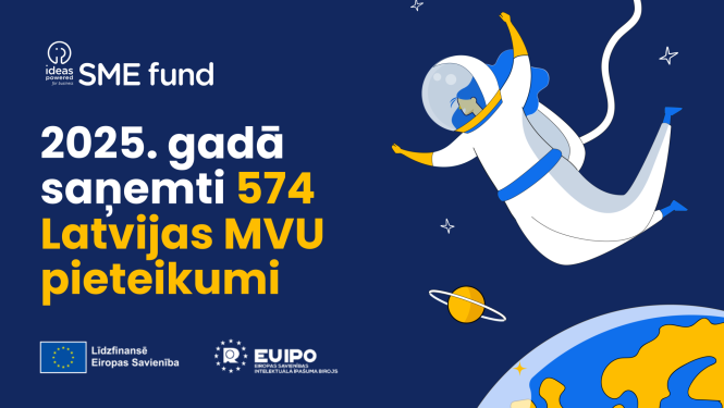 MVU grafiskais vizuālis, tumši zils fons un kosmonauts