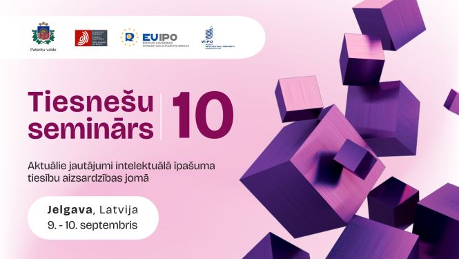 Tiesnešu semināra vizuāls baneris ar pasākuma nosaukumu