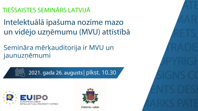 Vebināra plakāts ar logo ''Ideas powered for business''