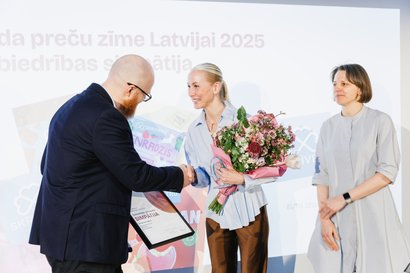 Patentu valdes direktors A.Batalauskis, uzņēmuma "Skrīveru saldumi" valdes locekle Sintija Bredika, LSM.lv interneta daļas vadītāja Marta Cerava