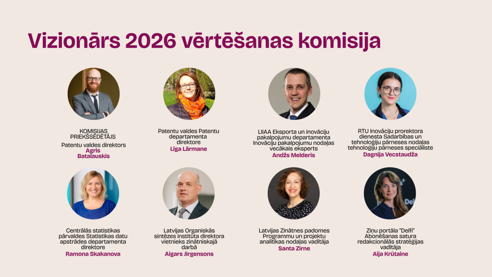 Vizionārs 2026 vērtēšanas komisija