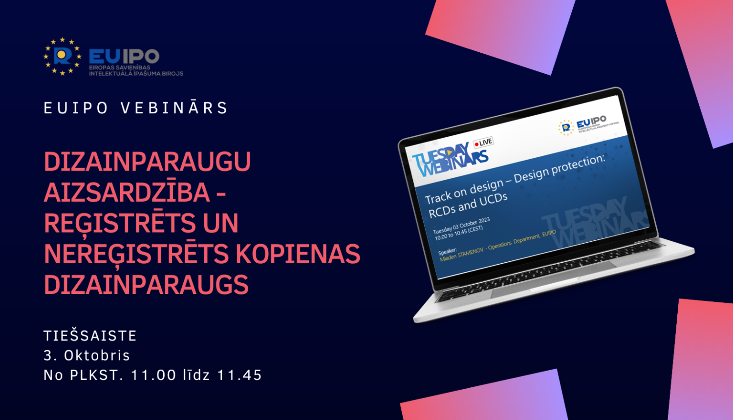EUIPO otrdienu vebināri