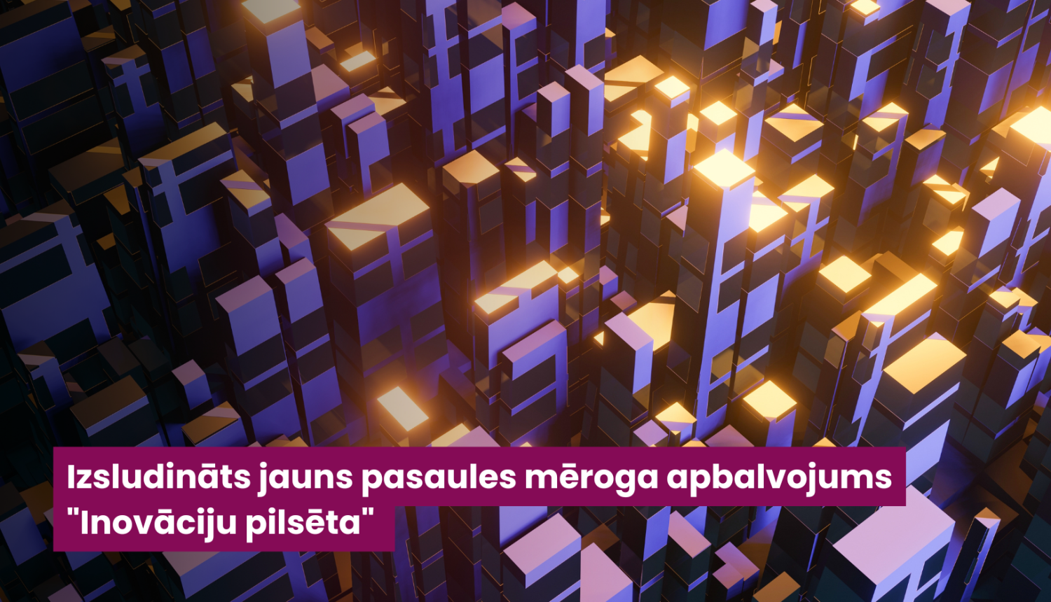 Abstrakta pilsētas vizualizācija ar izgaismotiem elementiem