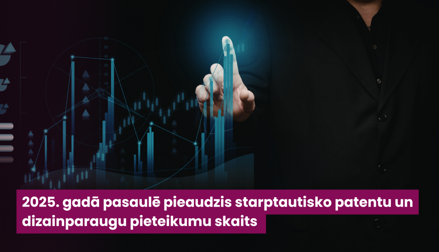 Digitāls grafiks ar augšupejošām līknēm