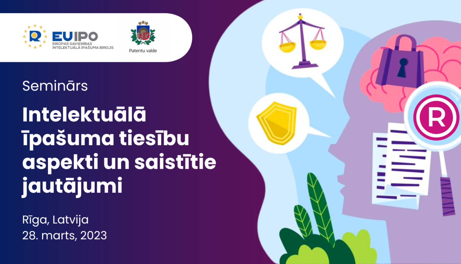 semināra vizuāls baneris ar nosaukumu un norises laiku