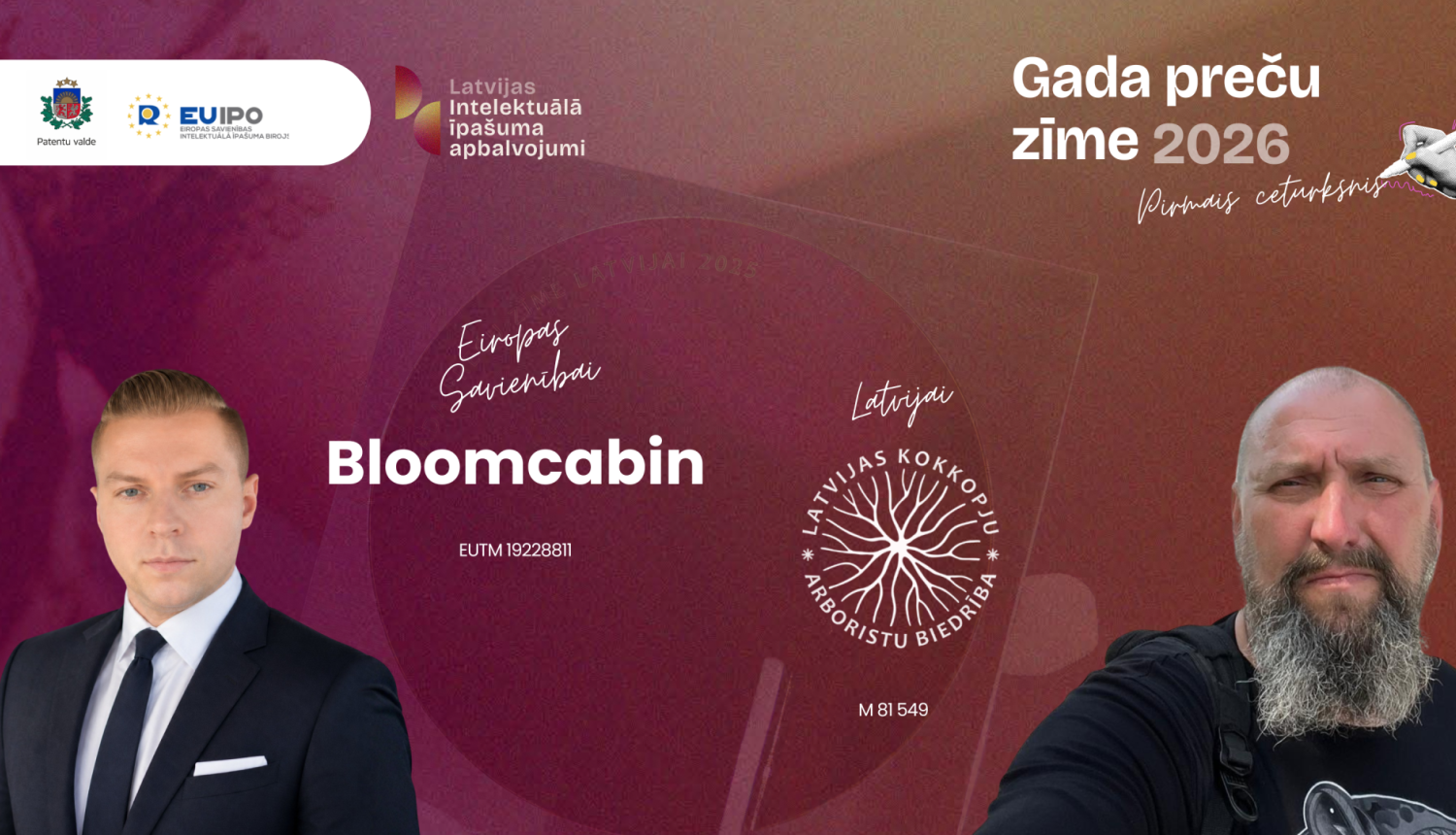 Gada preču zīmes 2026 pirmā ceturkšņa nominanti, bildē redzams J.Strazdiņš un U.Šmits