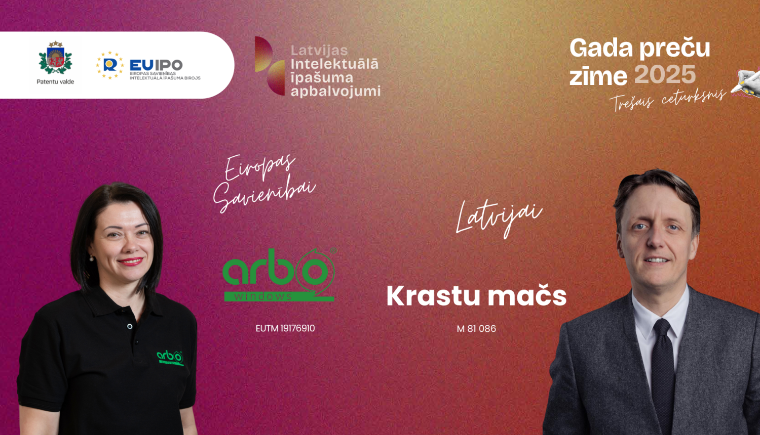 Anda Sniedze, AS ARBO Windows administratīvā vadītāja un Edgars Jaunups, Krastu mača idejas autors