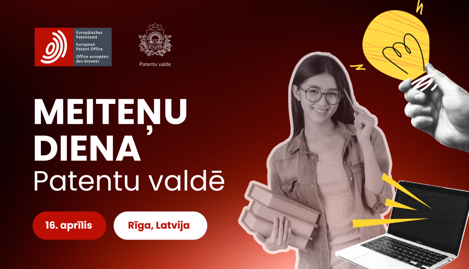 Ilustratīva persona, spuldze un dators