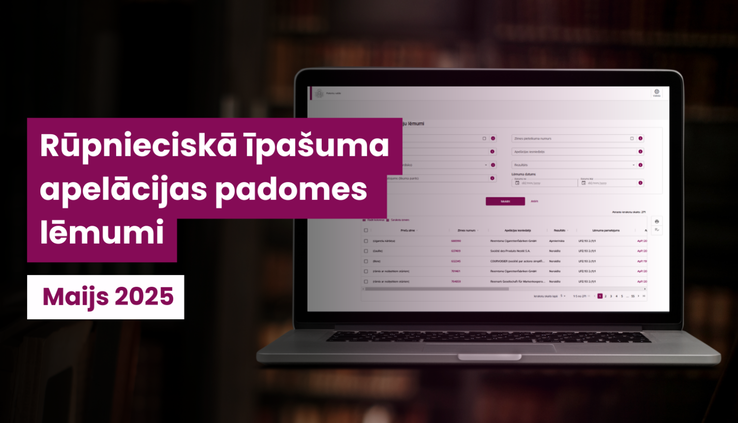 Ilustratīvs attēls ar datorā atvērtu datubāzi