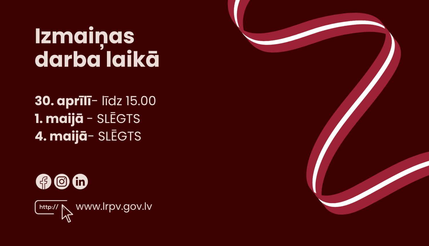 Sarkans fons ar Latvijas karoga lentīti