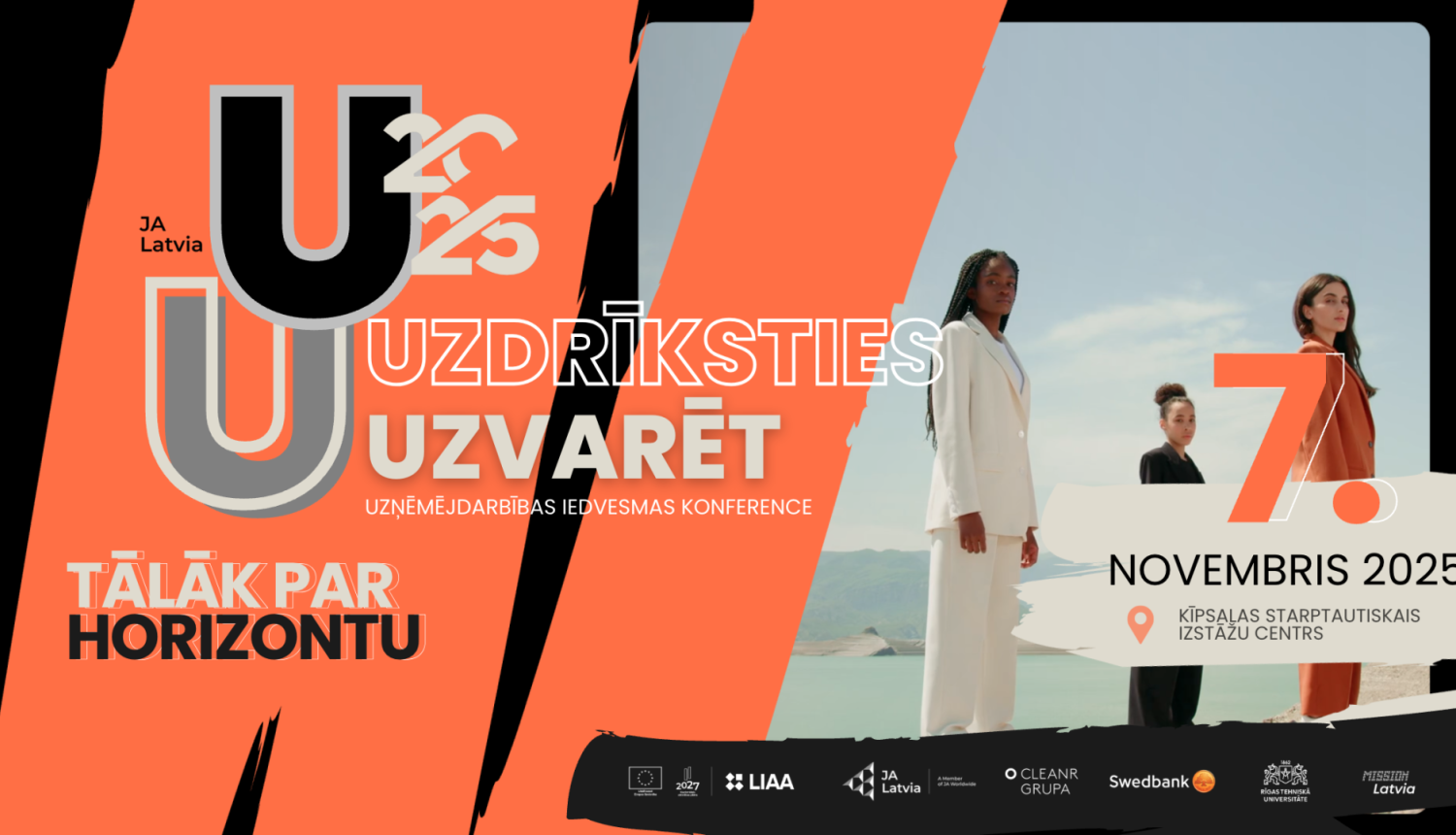 Uzdrīksties uzvarēt vizuālais noformējums