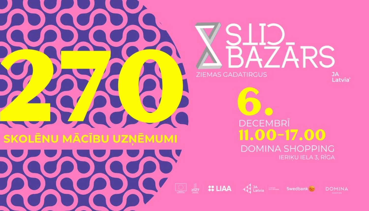 Rozā fons un informācija par CITS BAZĀRS ziemā