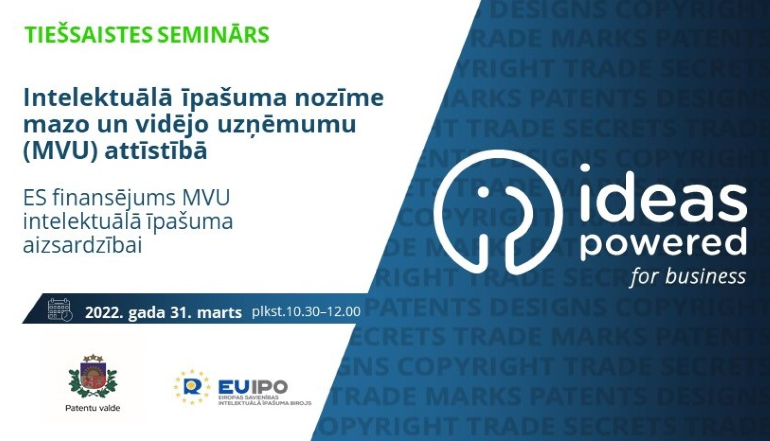 Semināra plakāts ar logo ''Ideas powered for Business''