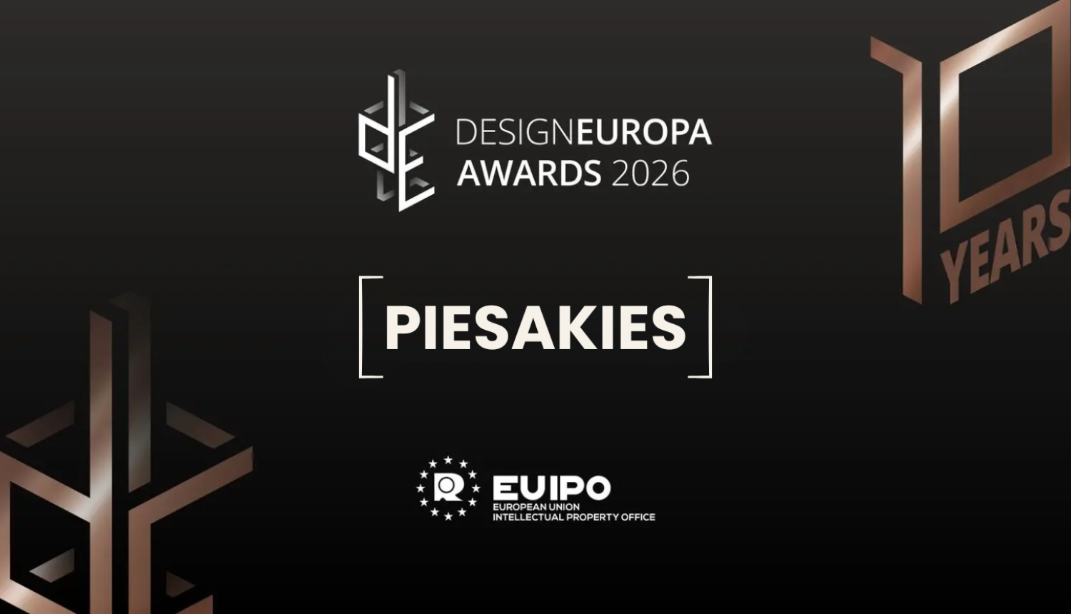 Vizuālis ziņai, ar tekstuālu informāciju pieteikšanās Eiropas dizaina balvai