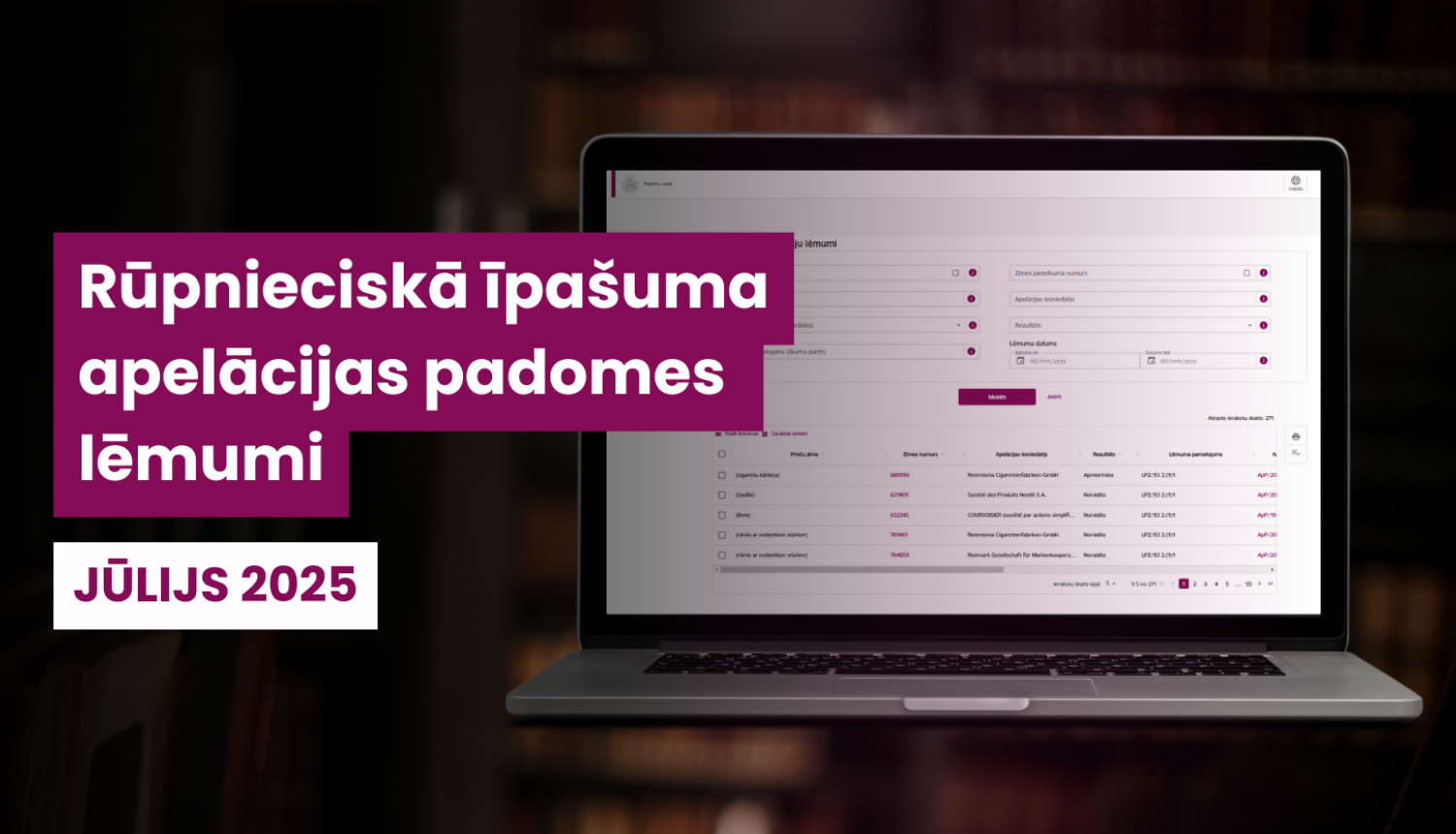 Ilustratīvs attēls ar datorā atvērtu datubāzi
