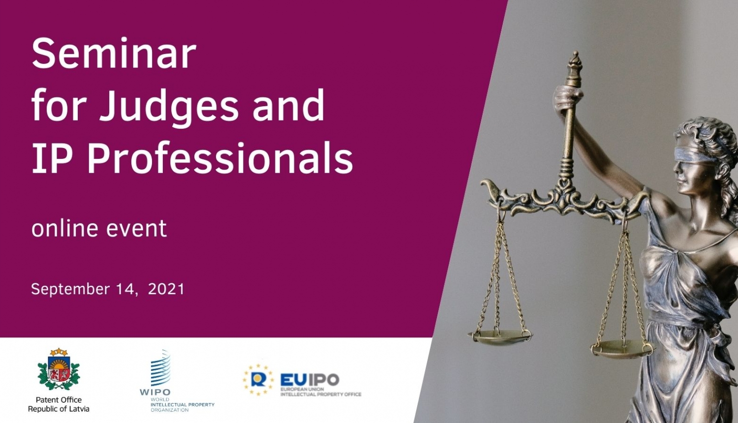 Seminar for judges and ip professionals, online event, september 14th, 2021